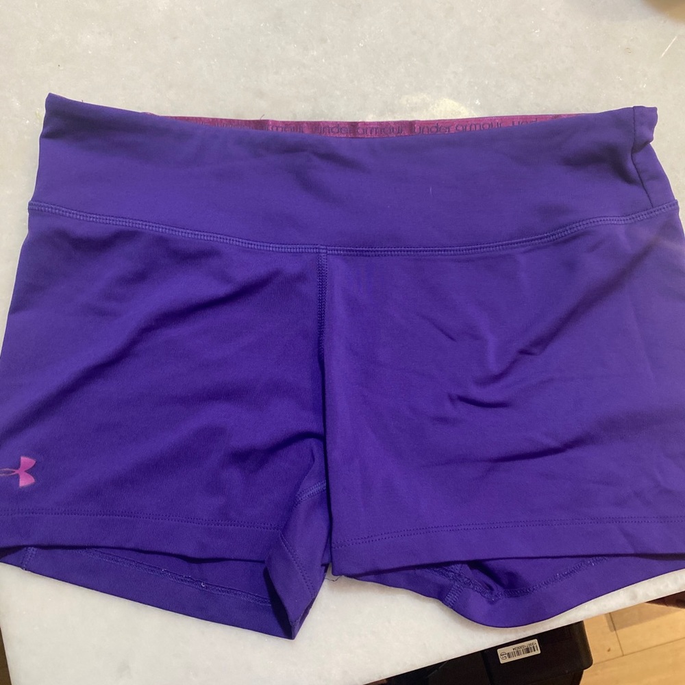 Under Armour Purple Workout Shorts/Spandex